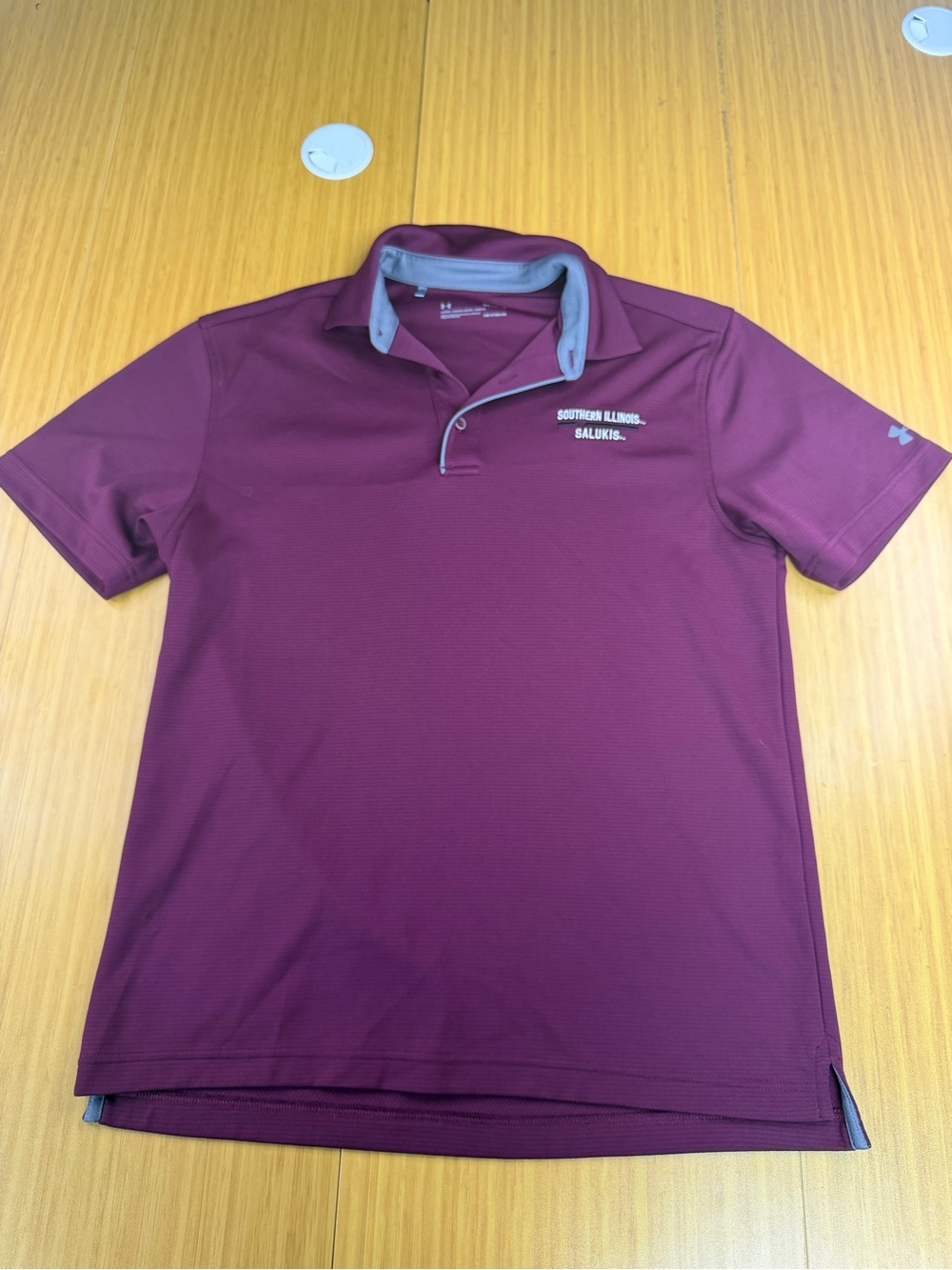 Southern Illinois Salukis SIU Shirt Mens Medium Maroon NCAA Under Armour Polo